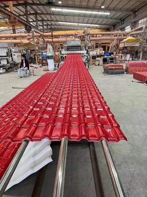 1040mm Width Synthetic Resin Roof Tile Asa Coated Pvc Material Spanish Style
